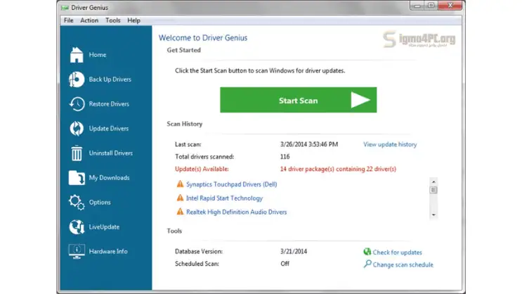 برنامج جلب تعريفات الجهاز driver genius pro 7.1.0.622 كامل بالسريال