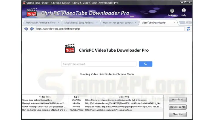 free ChrisPC VideoTube Downloader 2026