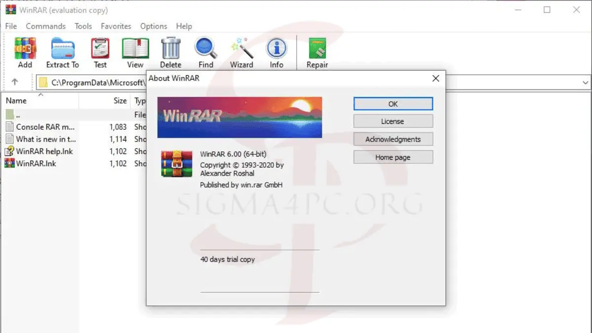 Download the winrar program for the computer